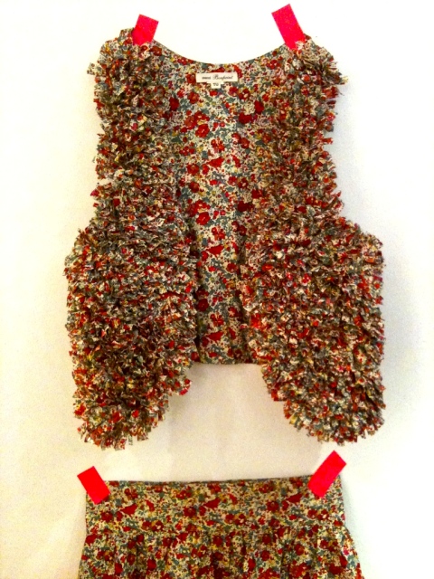 Bonpoint inspired ruffled waistcoat by Merci at Liberty store London