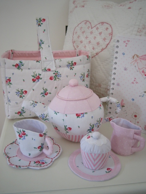 Christmas present tea set in cotton by The Little White Company