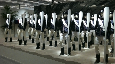 Sporty kidswear display by Moncler at Pitti Bimbo 71