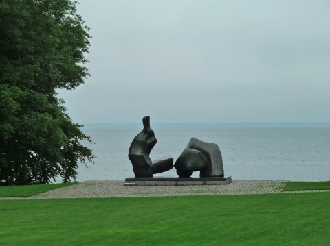 Front lawn facing the sea at the Louisiana Modern Art Museum in Denmark