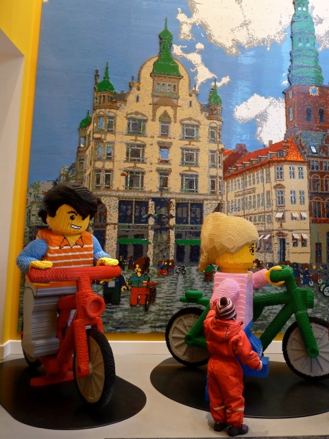 Interior of Copenhagen Lego store with models, and yes Danish kids really do wear those padded all in ones all the time.