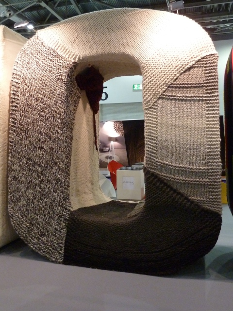 Nicely textured huge covered letter for a wool promotion at Grand Designs Live London 2011