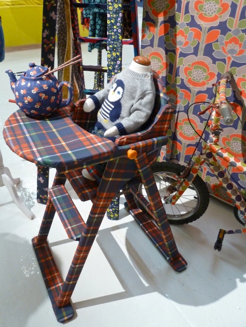 How cute is this baby highchair wrapped in Boden print? A/W 2011 preview sweater.
