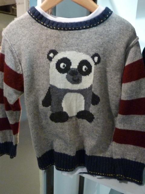 Animal styling for the toddler age group was a sweet panda intarsia knit, Next winter 2011