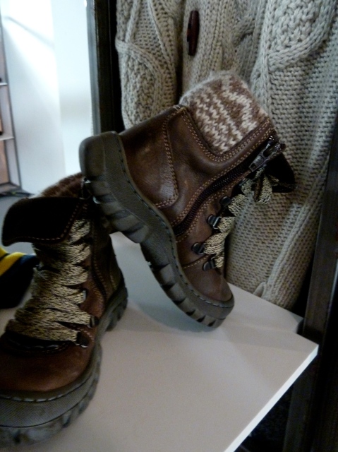 Boys boots have a rugged look with knitted details from Next for winter 2011