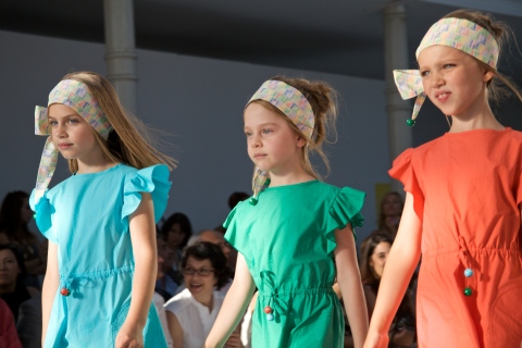 Key strong colour palette for summer 2012 children's fashion from Fendi girlswear