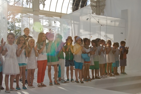 Silvia Fendi appeared for the finale at the Fendi kidswear catwalk show for summer 2012