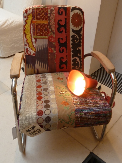 Great recovered vintage furniture by Bokja and a silicon cool touch lamp at Mint in London