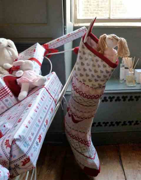 Girls stocking and wrapping paper from The Little White Company for Xmas 2011