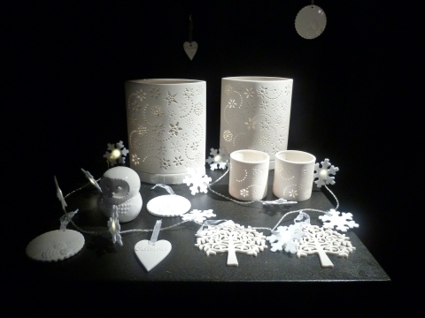 Simple white ceramic decorations for Christmas 2011 from Marks and Spencer