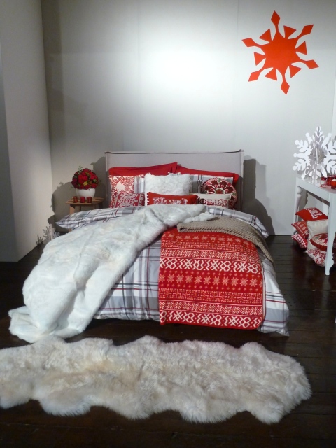 Red and white Nordic style for interiors at Marks and Spencer Christmas 2011 preview