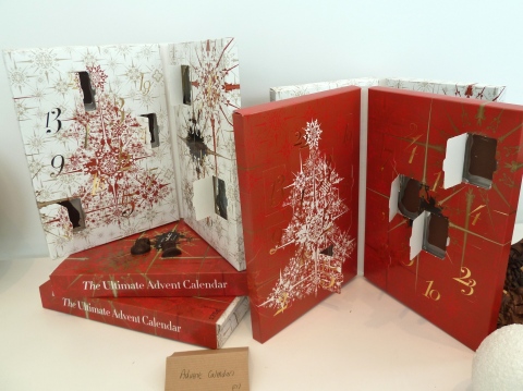 Advent calenders are in both milk and dark versions from Hotel Chocolat for Xmas 2011
