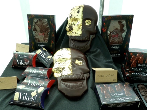 Halloween specials include an amazing gold decorated Pirate mask at Hotel Chocolat for winter 2011