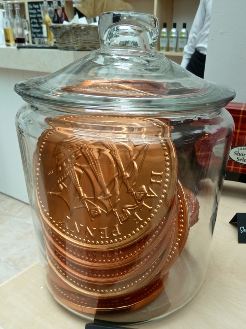 Giant chocolate coins from Sainsbury for Xmas 2011